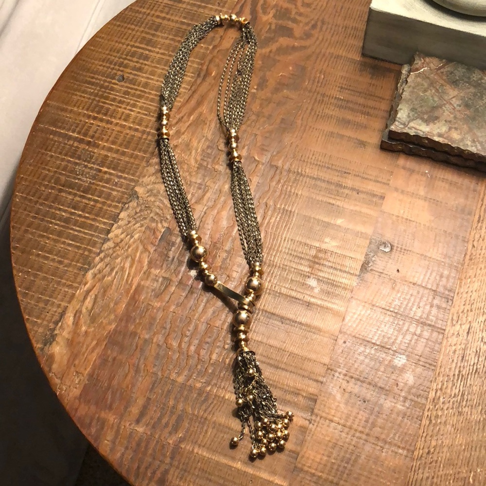 Stella & Dot Gold Tassel Necklace