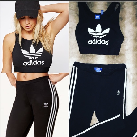 adidas bra and shorts set