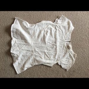 White eyelet top