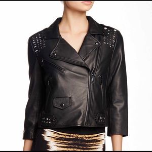 Rebecca Minkoff genuine lamb leather biker jacket