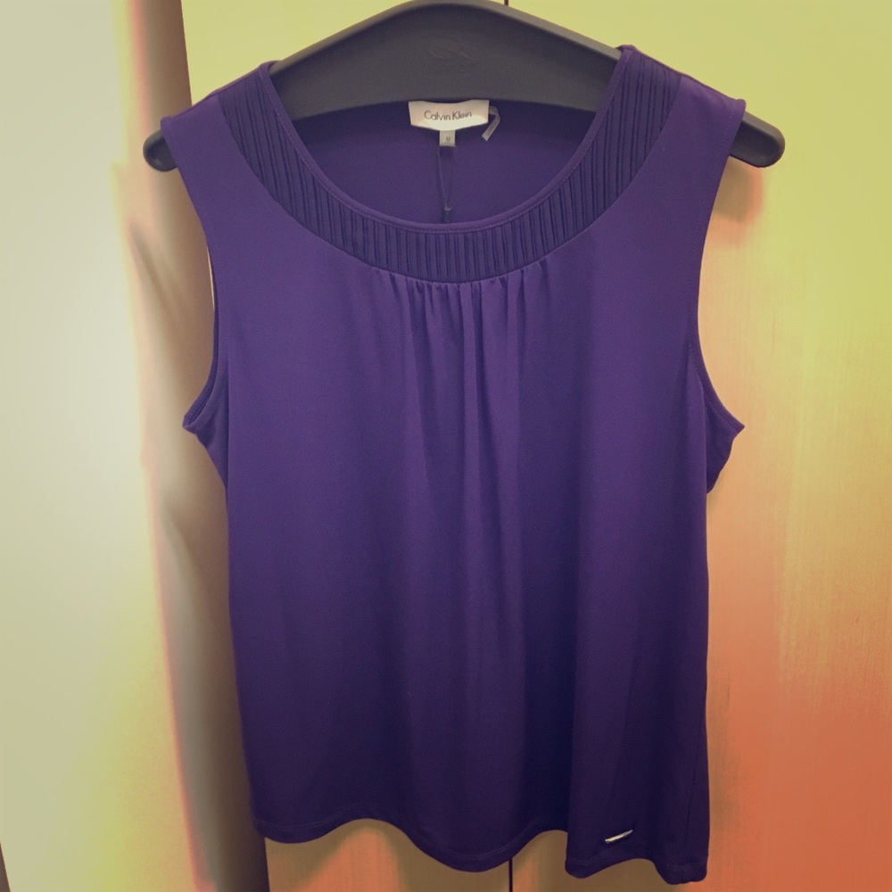 NEW purple Calvin Klein sleeveless blouse!