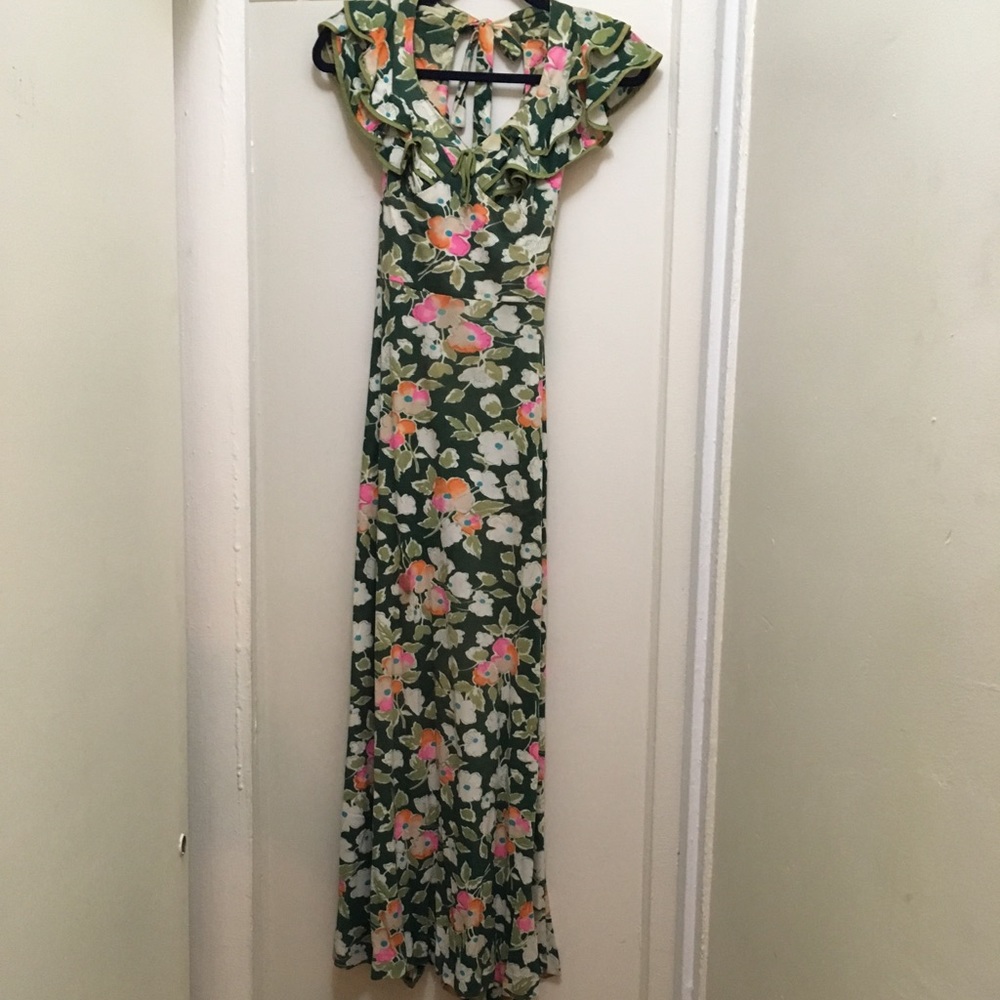 Vintage Maxi Dress - flowered (fits size 4-9)