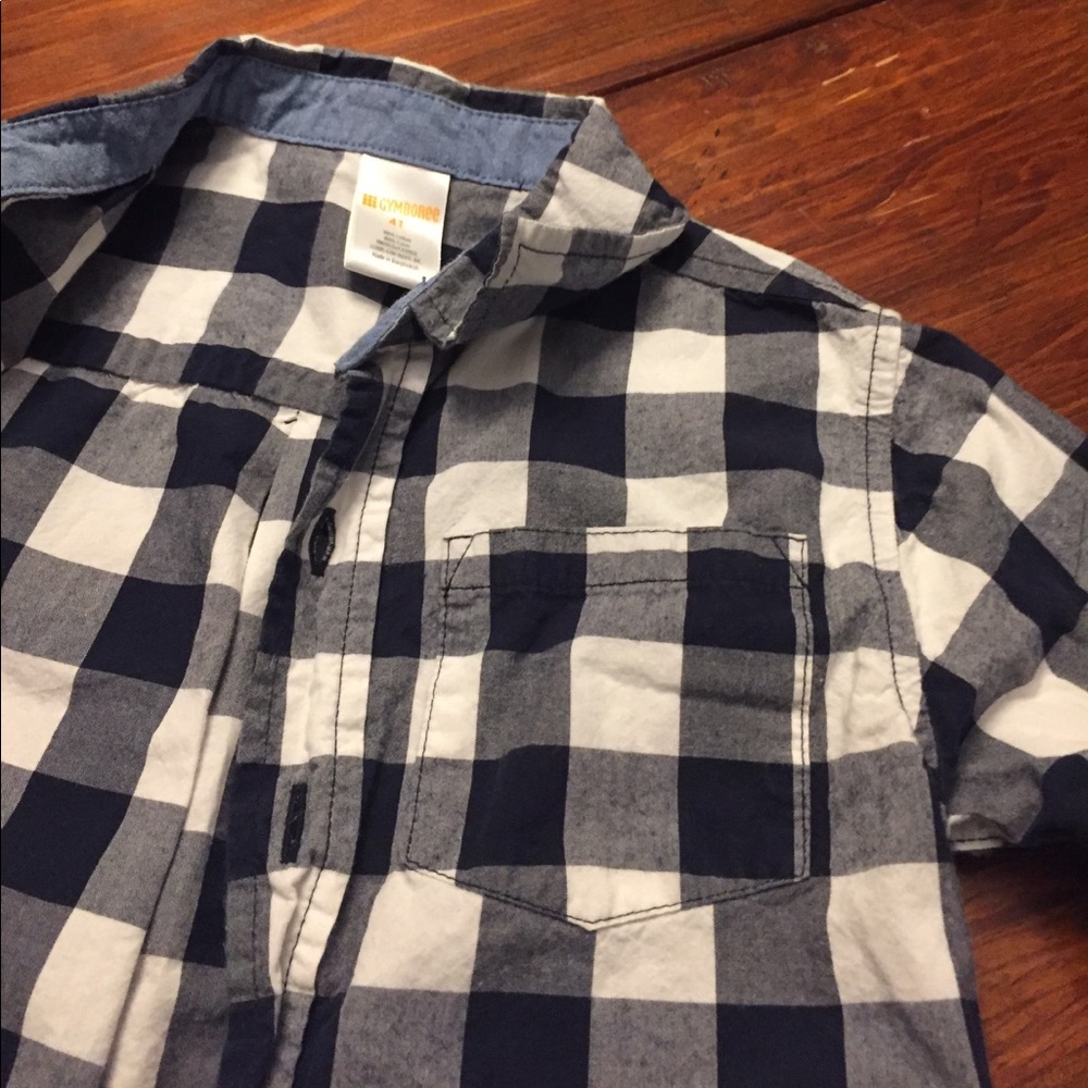 EUC boys gingham shirt