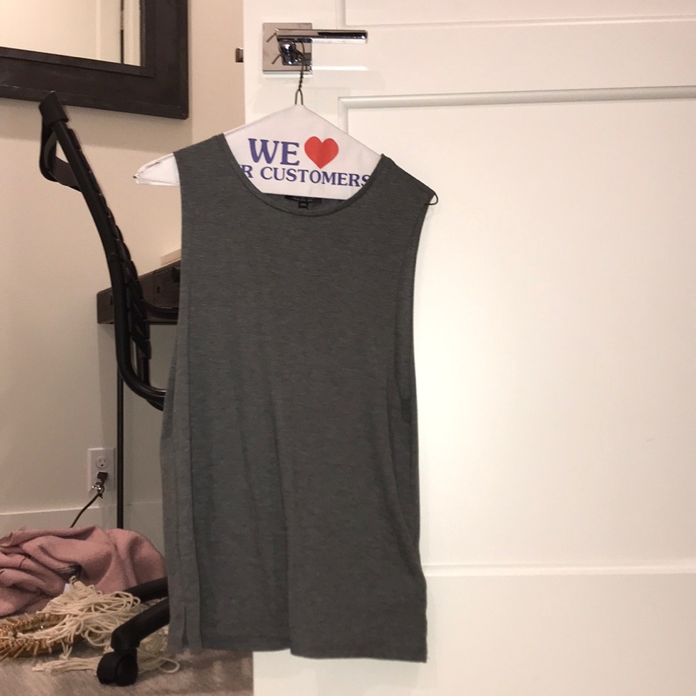Gray cotton top shop tank