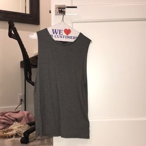 Gray cotton top shop tank