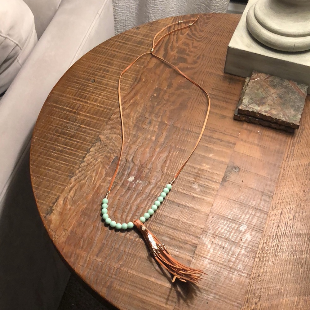 NWOT Leather Southwestern Necklace