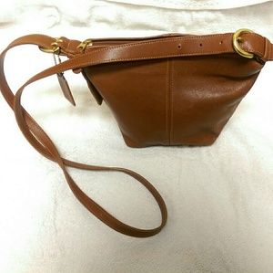 Vintage Brown Leather COACH Shoulder Made in Italy