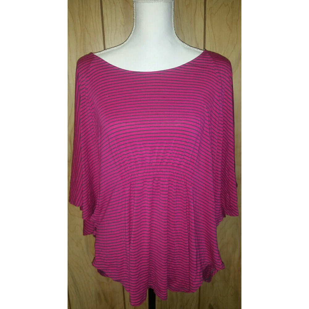 Mossimo Women's Plus size 2X Top Striped Batwing