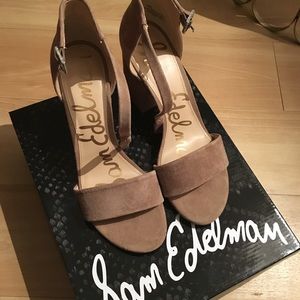 Sam Edleman - Oatmeal Suede Block Heel Sandel