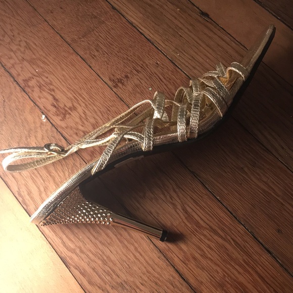 Truworths Shoes Gold Strappy Party Heels Size 9 Poshmark