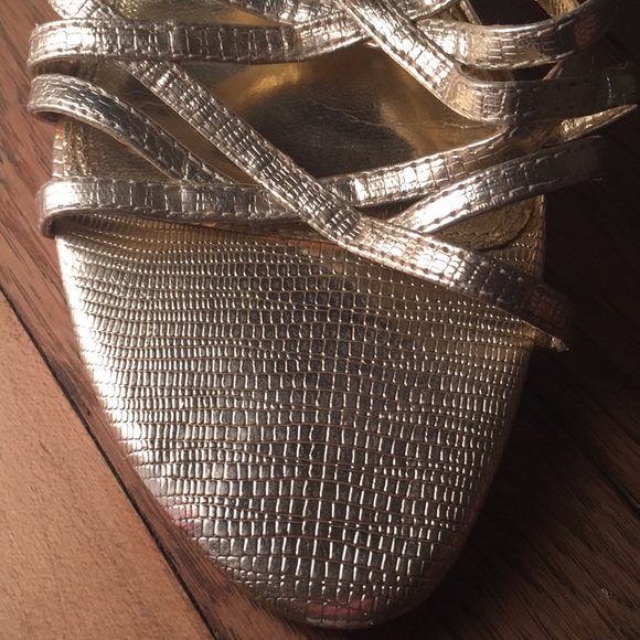 Truworths Shoes Gold Strappy Party Heels Size 9 Poshmark