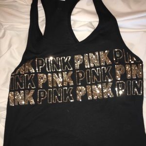 PINK black and gold tank top