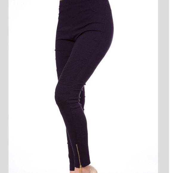 NEW MIX Pants - Navy Moto Stretch Premium Leggings