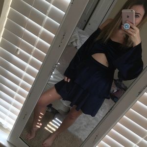 Velvet navy Nasty Gal dress