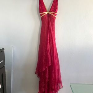 Bebe red/gold formal long dress