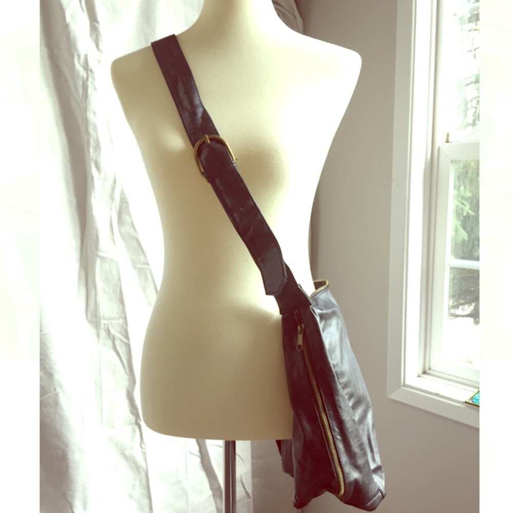 **Black H&M Faux Leather Crossbody Bag**