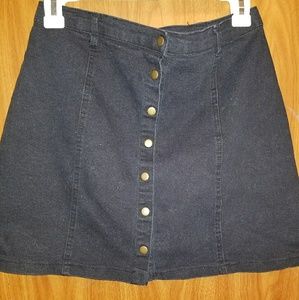 Black denim skirt