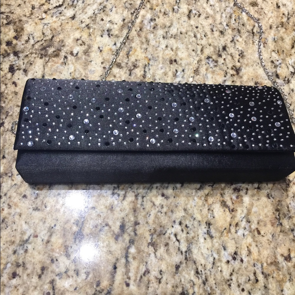NWT Black w/Jewels Clutch Purse