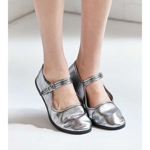 Metallic Mary Jane Flat