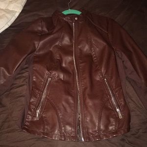 Kenneth Cole Reaction Brown Leather Jacket