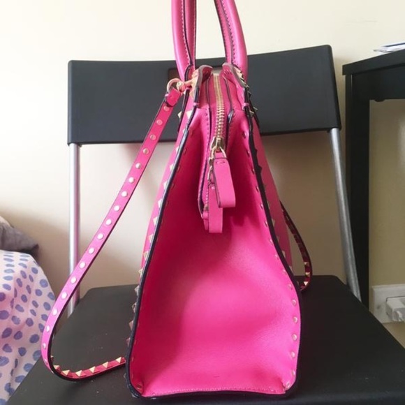 SOLD Valentino Lambskin Leather Rockstud Satchel - Picture 3 of 6