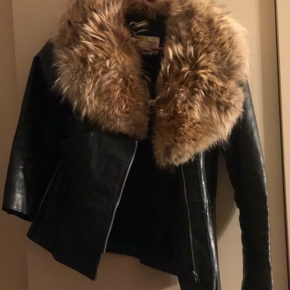 Real leather & Fur coat