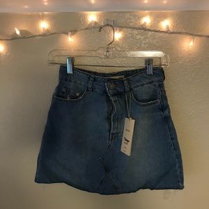 Denim skirt w/ raw hem
