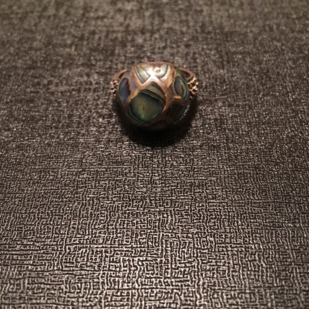 Unique colorful iridescent turquoise ring