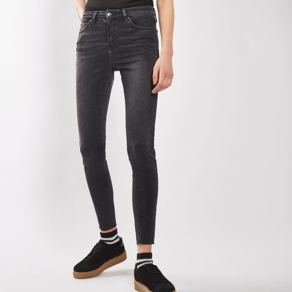 Topshop Black Washed Skinny Jeans