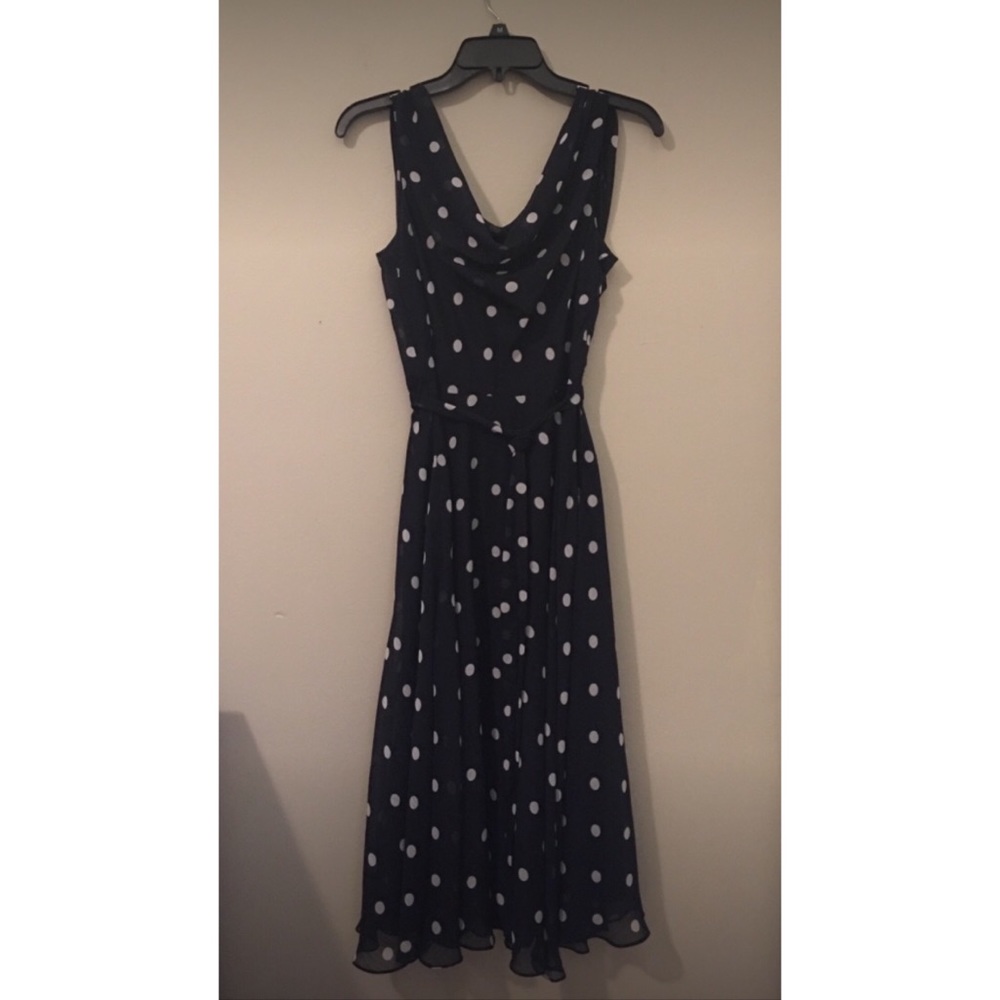 Dress Barn Above Ankle Navy Blue Dress