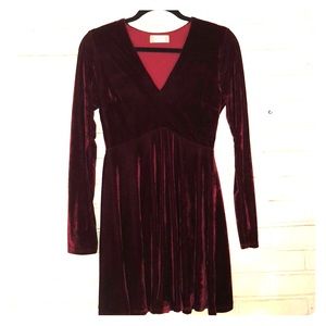 Red velvet dress