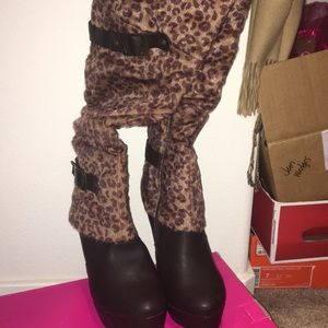 Leopard print boots