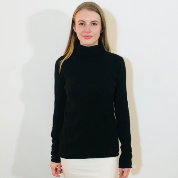 Ann Taylor Cashmere Black Turtleneck 
