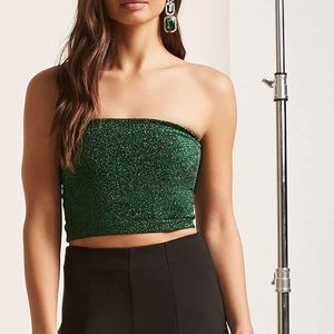 NWT Metallic Green Tube Top