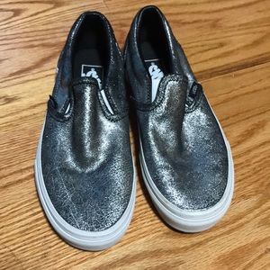 Metallic slip on vans