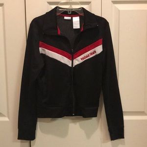 Black Vintage Track Zip Up Sweatshirt