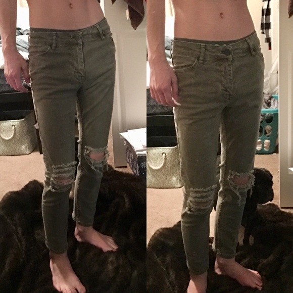 green super skinny jeans