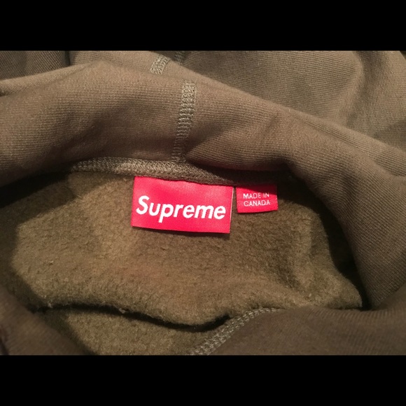Supreme olive box logo hoodie