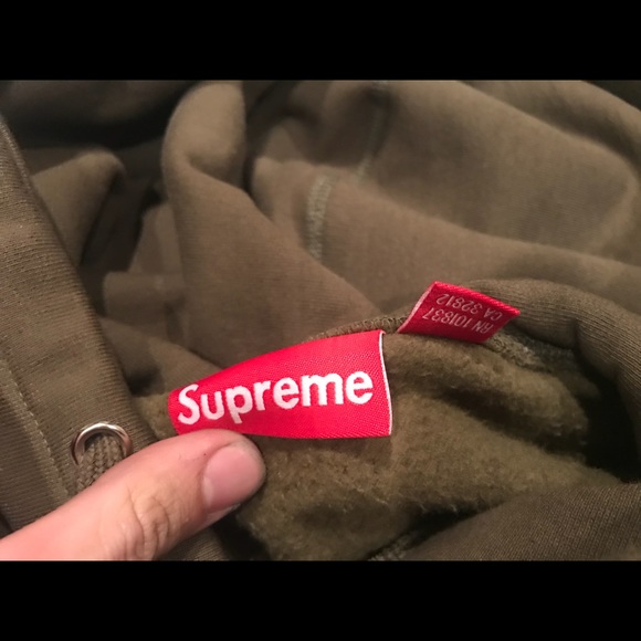 Supreme olive box logo hoodie