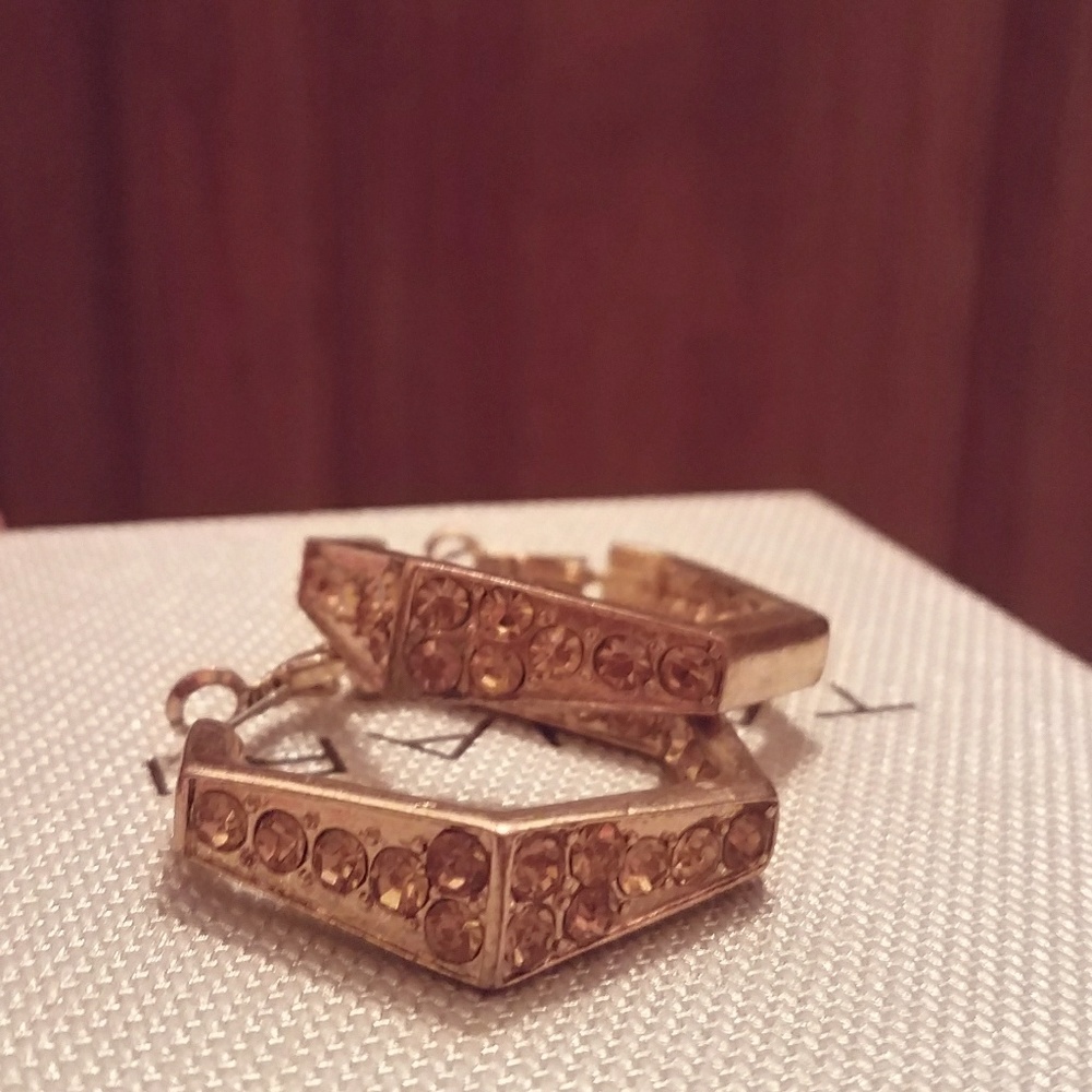 Octagon Gold Diamond Earrings