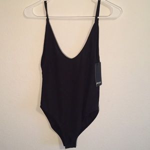 Low cut black bodysuit