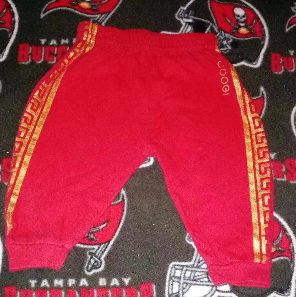 Baby coogi red and gold 3-6 months joggers