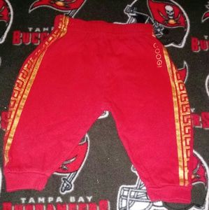 Baby coogi red and gold 3-6 months joggers