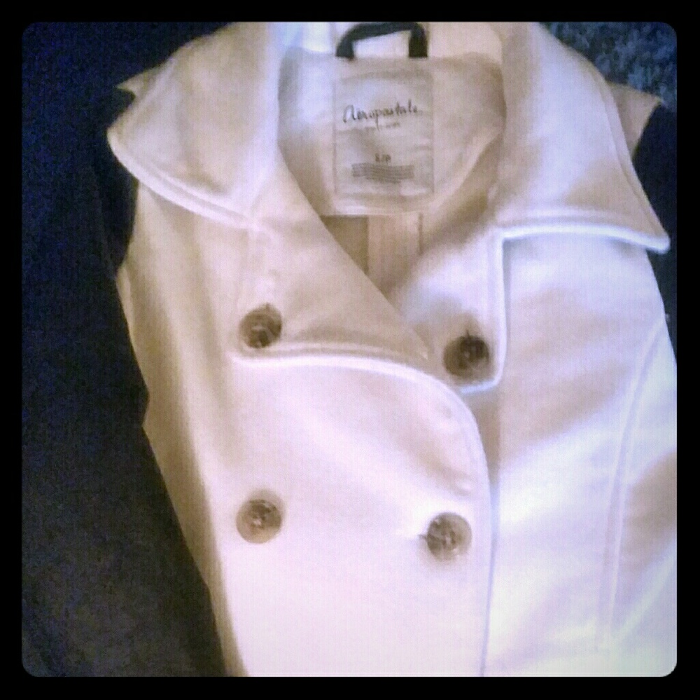 Aeropostle Small peacoat with leather sleeves