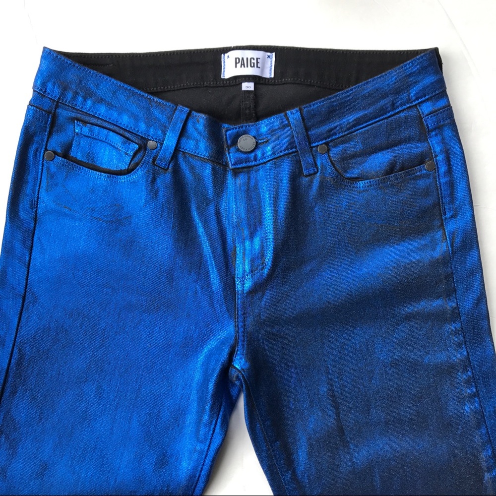 Paige Verdugo Skinny Jeans Blue Galaxy Coated