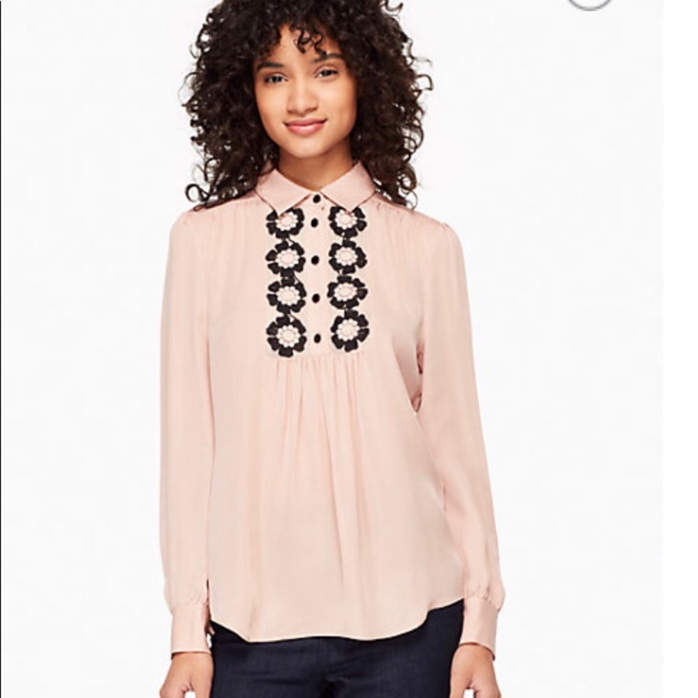 Beautiful Kate Spade Daisy Lake silk blouse
