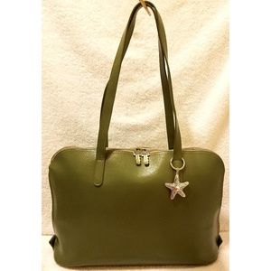 Jack Georges extra-large olive leather hobo
