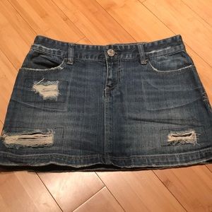 American Eagle Distressed Jean Skirt