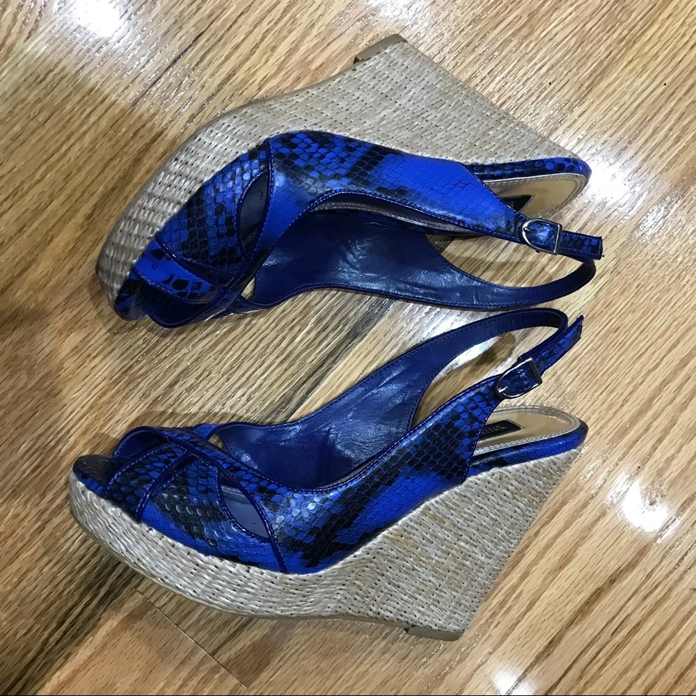 ✅WHBM snakeskin wedges