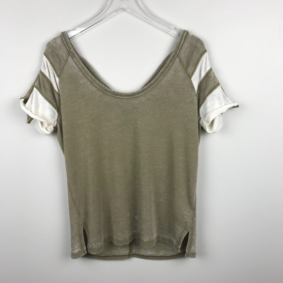 Free People Tops - [Free People] Burnout Ringer Sweatshirt Top Beige